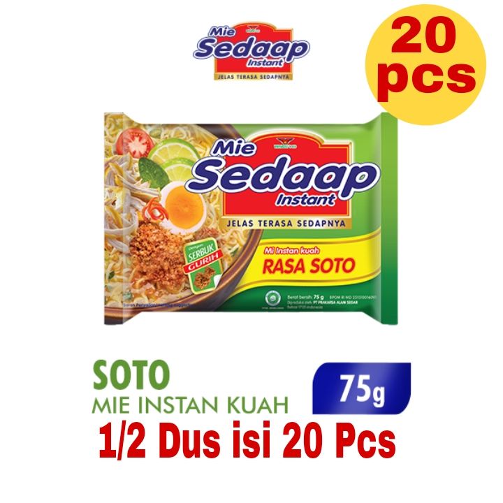 Sedaap Rasa Soto Mie Instan Gr Dus Isi Pcs Lazada Indonesia