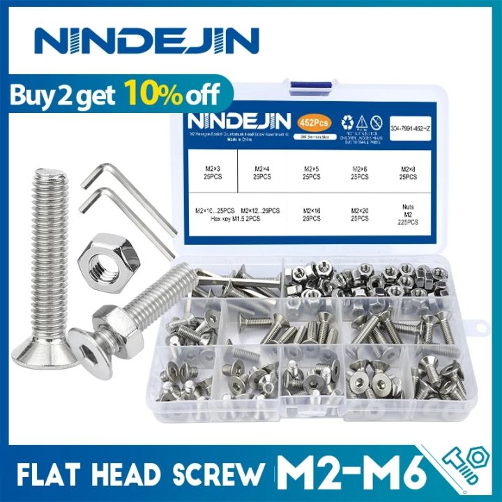 Nindejin Hex Hexagon Socket Countersunk Head Screw Kit M M M M M