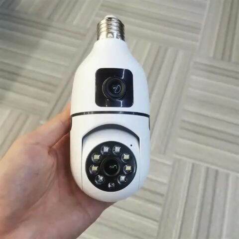 Llsee V Pro Dual Lens Dual Screen Mp Hd Bulb Cctv Camera Wireless