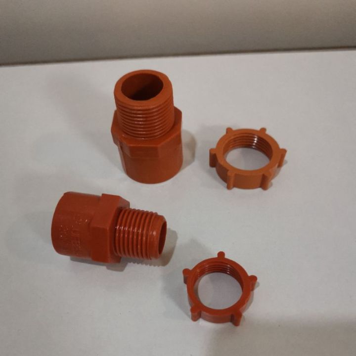 Pvc Orange Male Adapter With Lock Nut 1 2 3 4 Good Quality Electric