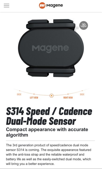 เซนเซอร วดรอบขา สปค Magene S314 Speed Cadence dual mode sensor