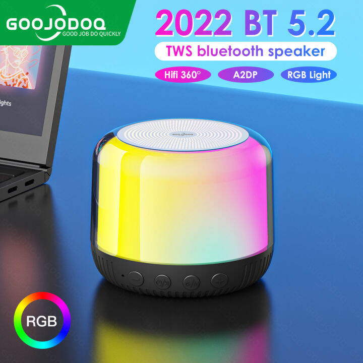 Goojodoq Speaker Bluetooth Portable Speaker Stereo Mini Led Hifi