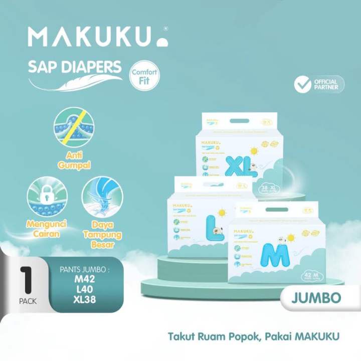 MAKUKU Air Diaper Diapers Comfort Fit SAP Popok Celana Perekat Pant