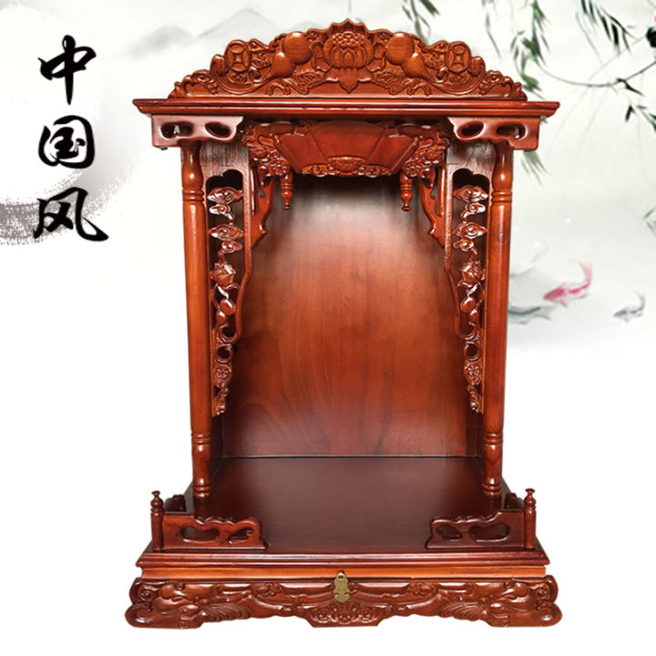 Solid Wood Buddha Niche Altar Altar For Home Buddha Shrine Box Incense