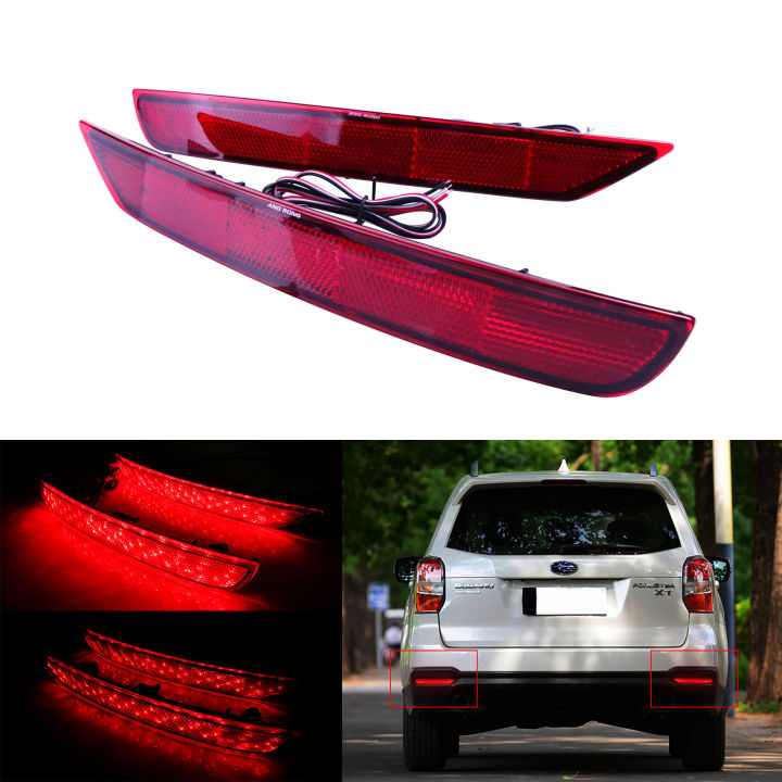 Angrong Pair For Subaru Forester Led Rear Bumper Reflector