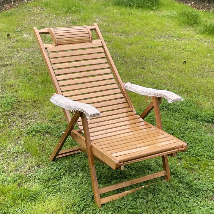 Recliner Foldable Lunch Break Bamboo Rocking Chair Balcony For Home