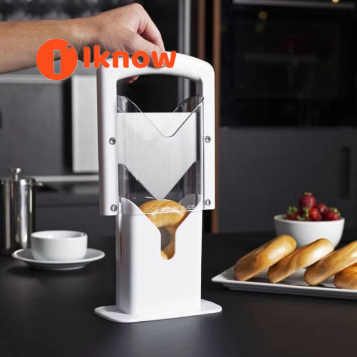 I Know The Original Bagel Guillotine Universal Slicer White Lazada Ph