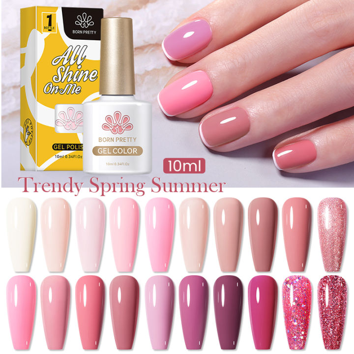 Born Pretty Ml Trendy Spring Summer Gel Nail Art Polish Nude Red Pink