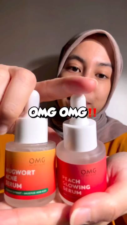 RESMI OMG Oh My Glow Face Serum 20ml Peach Glowing Mugwort Acne