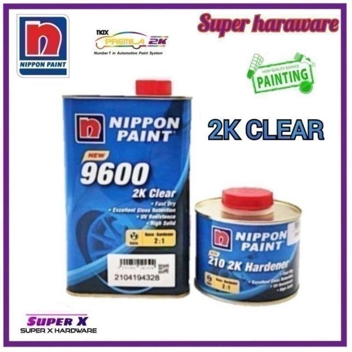 Nippon Paint Nax 9600 Clear 2K Coat 2 1 Extra Solid With Harderner Lazada