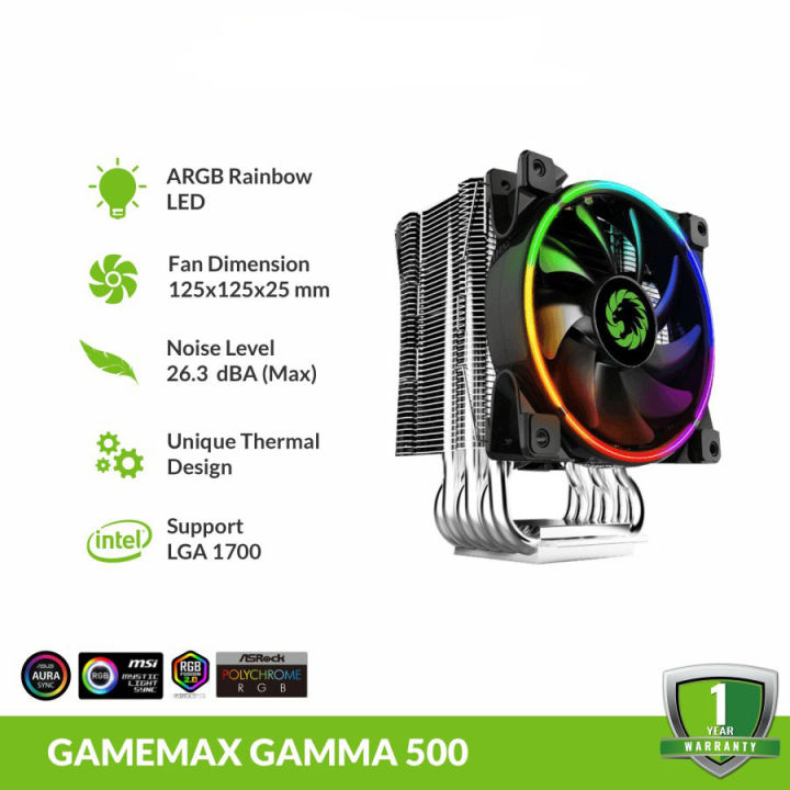 Gamemax Gamma Rainbow Argb Cpu Cooller Lazada Indonesia