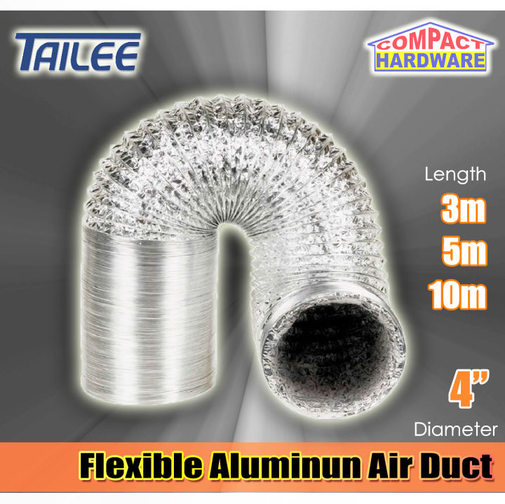 Tailee Flexible Aluminum Air Duct Air Ventilation Pipe Hose Aluminum