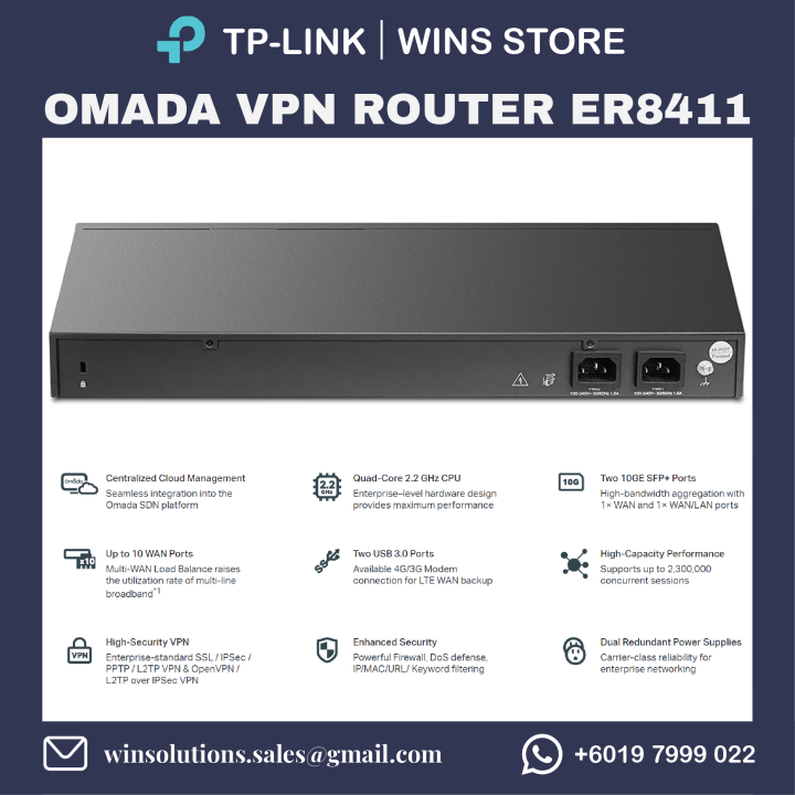 TP Link ER8411 Omada VPN Router With 10G Ports Lazada