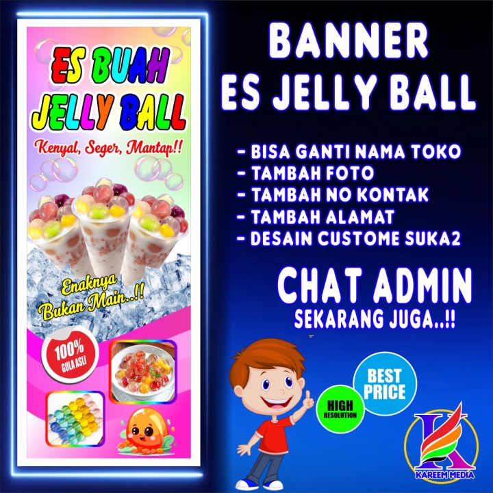 Spanduk Banner Es Jelly Ball Banner Es Buah Jelly Ball Spanduk Jelly