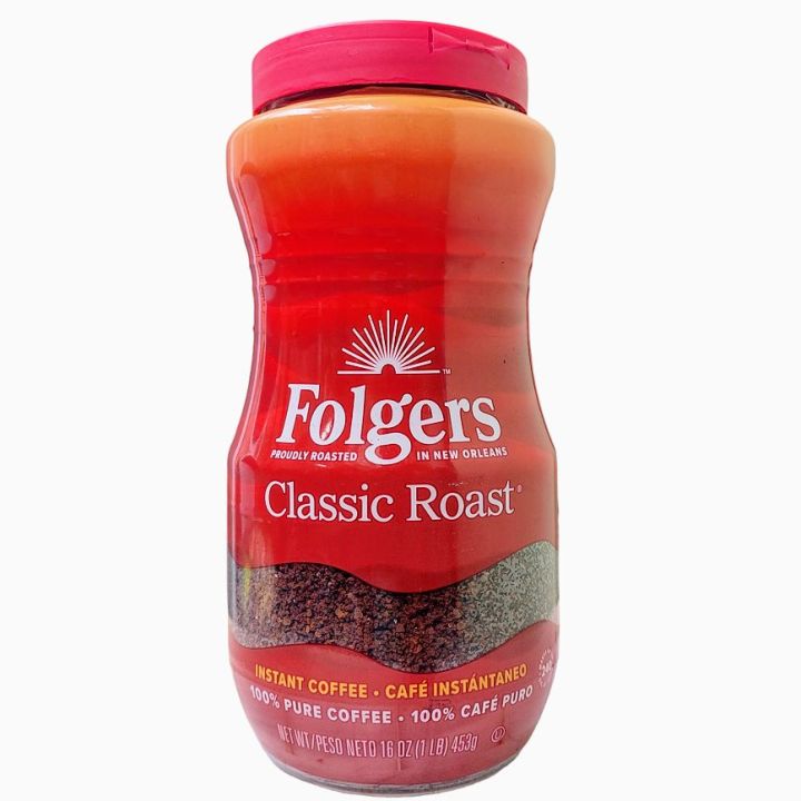 Folgers Classic Roast Instant Coffee 100 Pure Medium Roast 453g