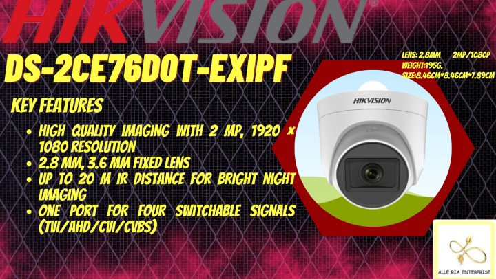 DS 2CE76D0T EXIPF 2MP 1080P INDOOR EXIR FIXED TURRET CAMERA VALUE