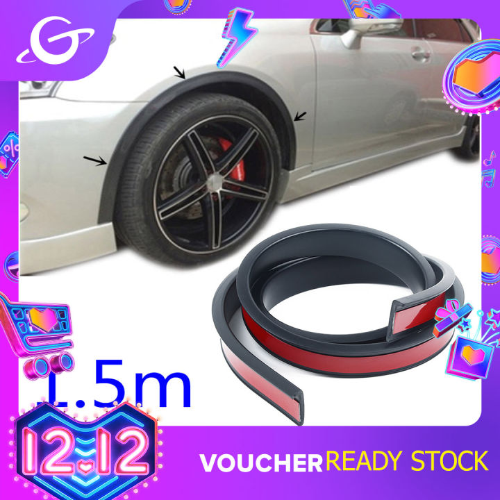 Durable Car Black Wheel Arch Trim Fender Flares Protection Rubber Strip