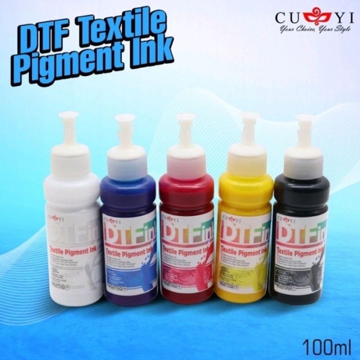 Cuyi 100ml DTF Direct To Film Textile Pigment Ink C M Y K And White