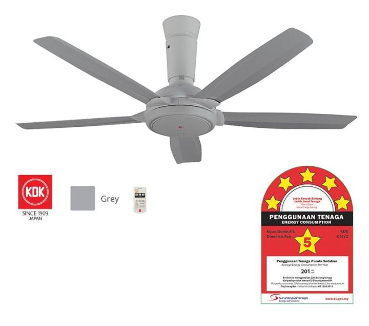 Kdk Z Series K Yz Ceiling Fan Grey Blades Lazada