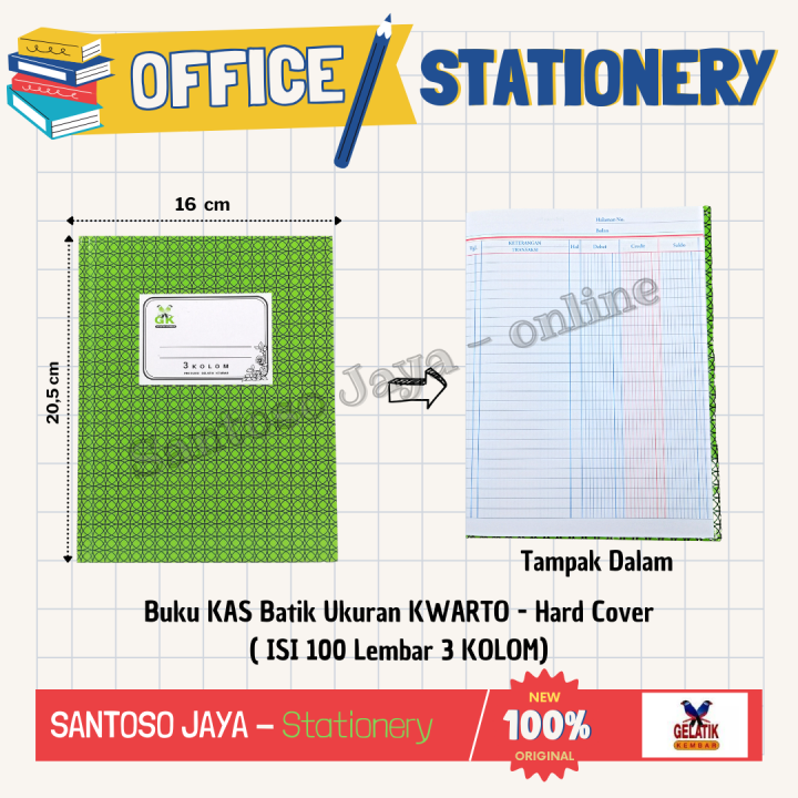 Buku Kas 3 Kolom GK Keuangan Tiga GELATIK KEMBAR HC Kwarto Folio