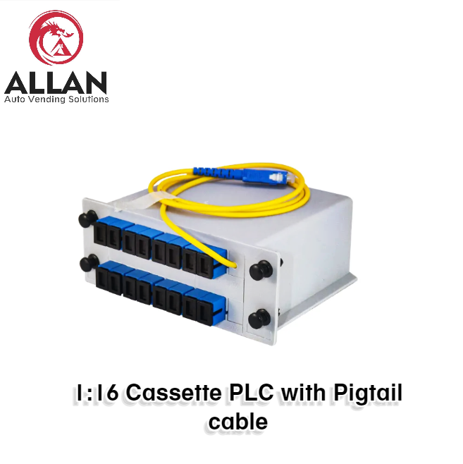 Allan 1 16 Cassette PLC Fiber Optic Box Type With Cable Pigtail UPC