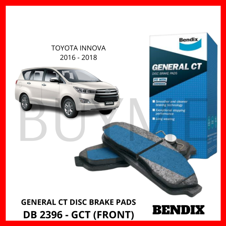 Bendix Brake Pad Front For Toyota INNOVA 2016 2018 DB 2396 GCT