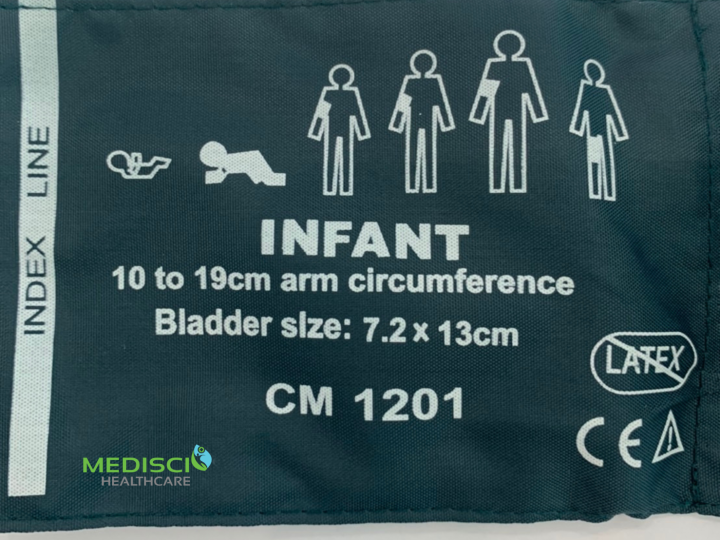 ผาพนเครองวดความดน Infant Reusable NIBP cuff Single tube 10 19 cm