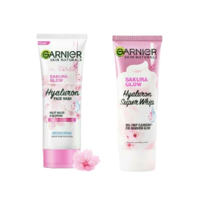 Garnier Sakura Glow Hyaluron Face Wash Garnier Sakura Glow Super Whip