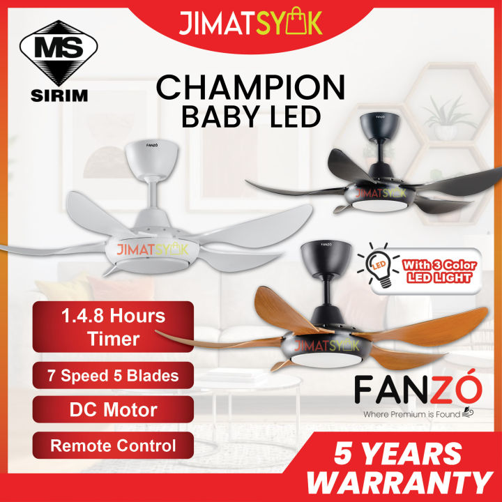 FANZÓ Fan FANZO CHAMPION Baby LED Fan 38 Inch 5 Blades 7 Speed DC Motor