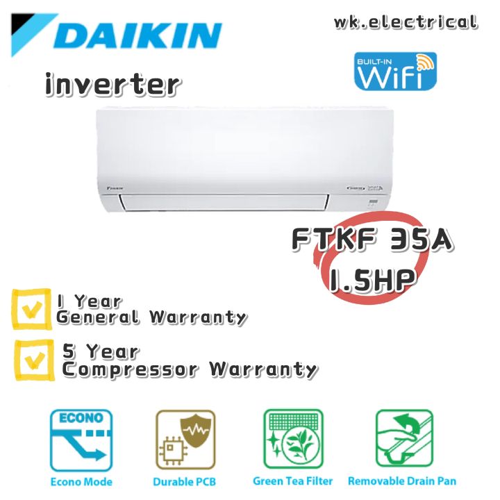 DAIKIN R32 1 5HP Standard Inverter Air Conditioner FTKF Model