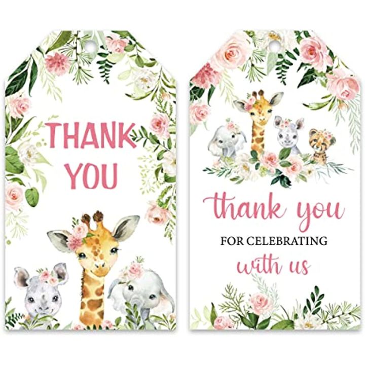 Jollyboom Pcs Safari Thank You Favor Tags Jungle Safari Thank You