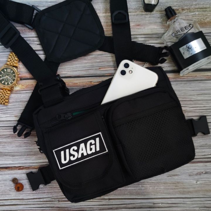 Usagi Chest Rig Tactical Front Motorcycle Multi Purpose Bag With Net