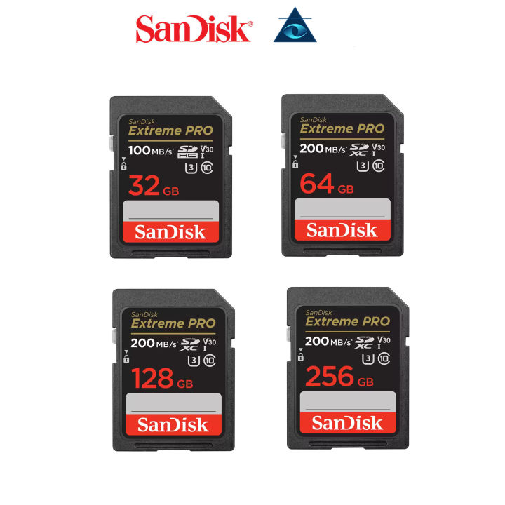 Sandisk Extreme Pro SDHC SDXC C10 U3 V30 UHS I Card 100MBs 200MBs