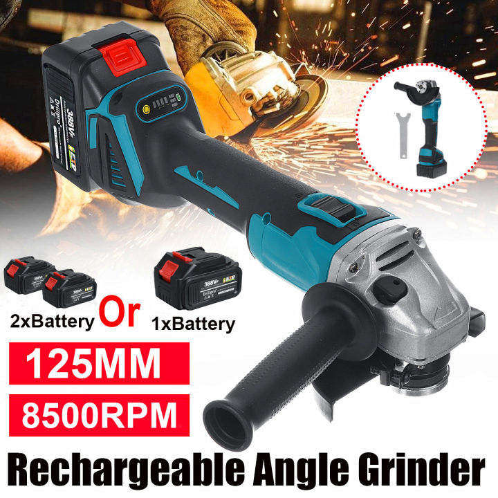 Drillpro 125mm 18V 10000rpm Electric Angle Grinder Blue Black Angle