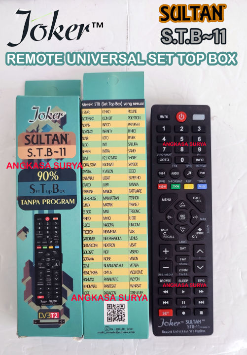 Remote JOKER SULTAN 11 STB Universal Remot Set Top Box Tanpa Program