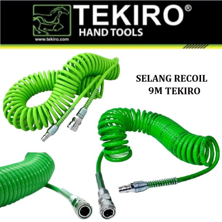 Tekiro M Selang Kompresor Recoil Hose Spiral Panjang Meter Hijau