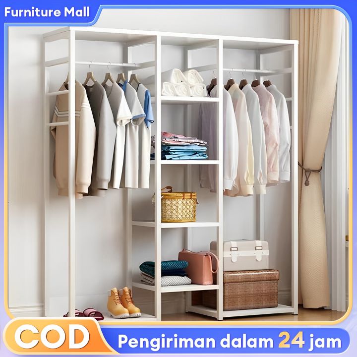 Rak Gantungan Baju Kayu Stand Hanger Kotak Rak Gantungan Baju Serbaguna