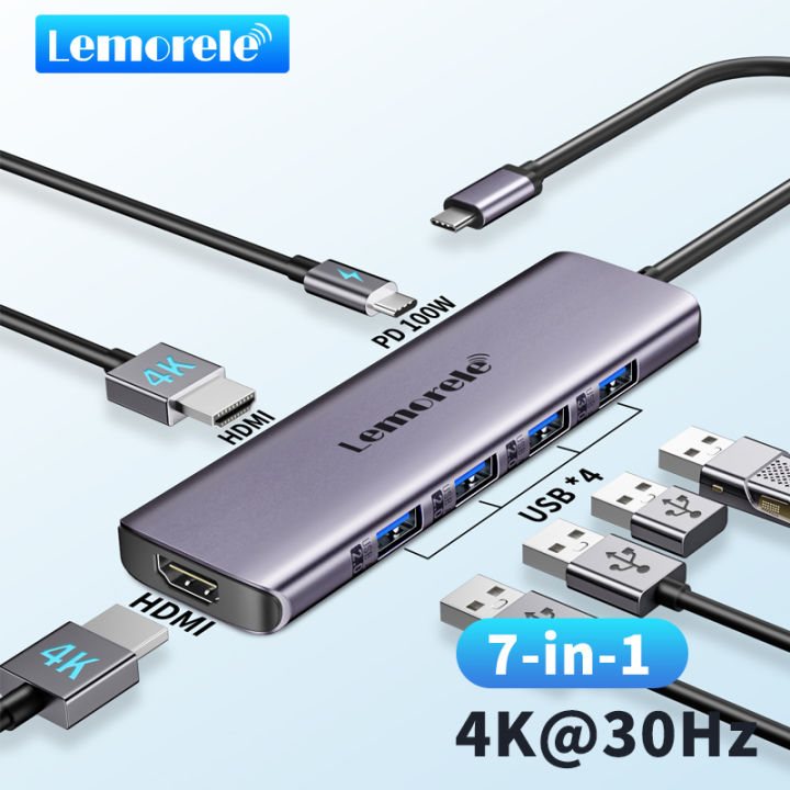 Lemorele Tc Usb C Docking Station In Usb C Dual Display Aluminum