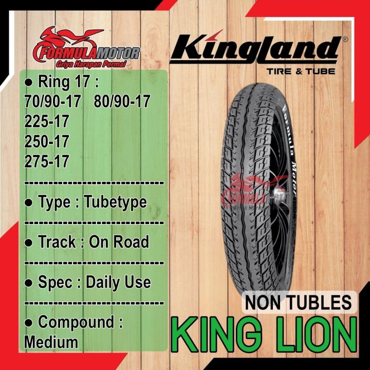 Kingland King Lion Ring Tubetype Ban Motor Bebek Non Tubles