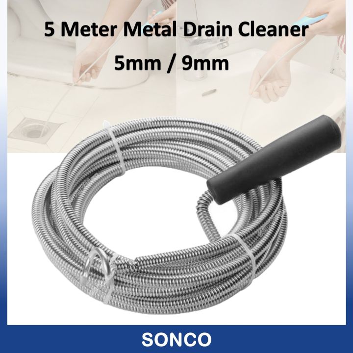 5 Meter Drain Cleaner Spring With Handle Clog Remover Spring Drain Tool