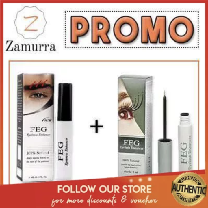 Combo Promo Authentic Feg Eyebrow Grower Serum Eyelash Enhancer