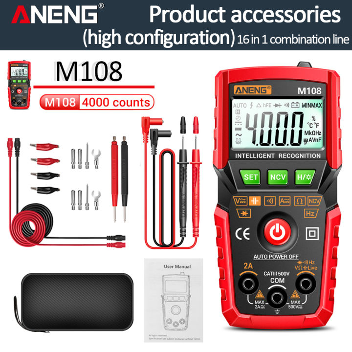 Aneng M Mini Digital Multimeter Counts Ac Dc Electrical