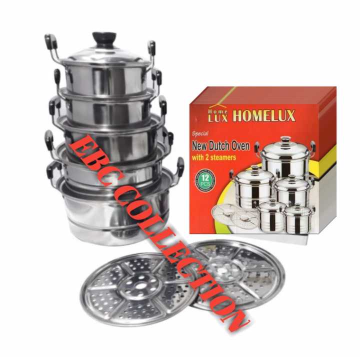 Homelux America High Pots Panci Set In Steamer Kukusan