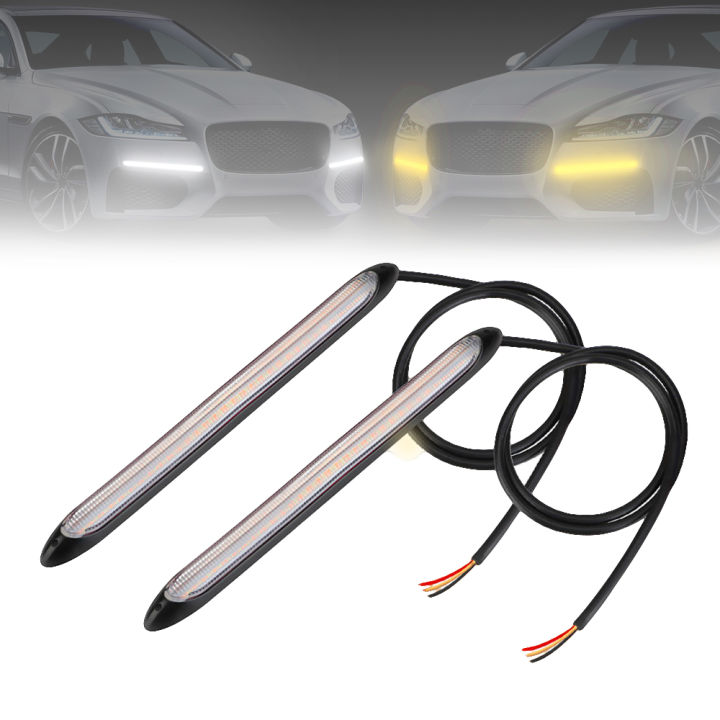 Turn Signal Universal DRL Light Headlight Strip 2 Pcs Set Car Modified