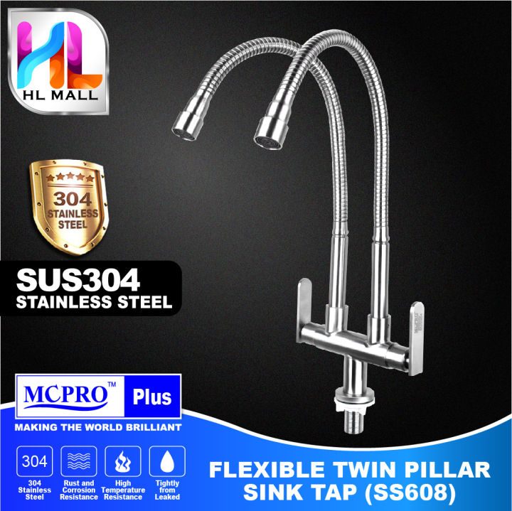 Mcpro Plus Stainless Steel Sus Kitchen Faucet Wall Sink Water Tap