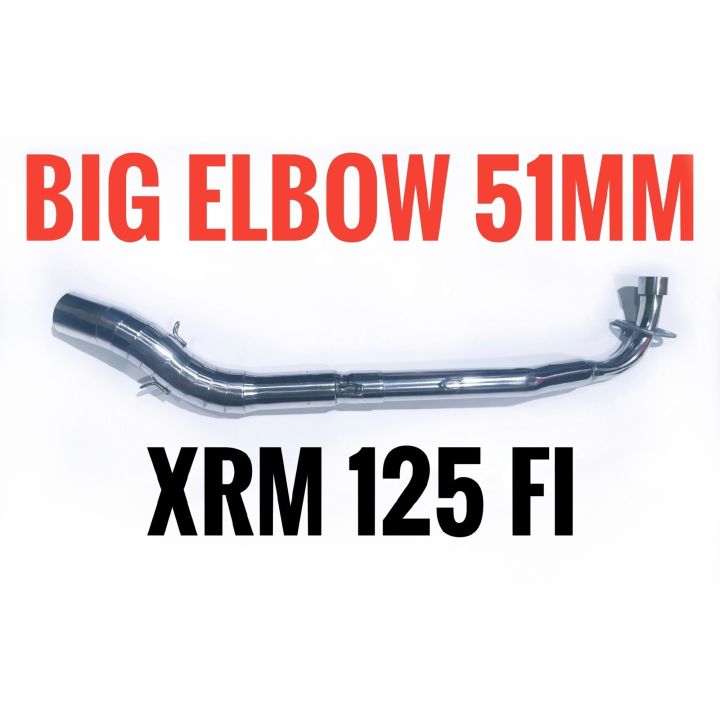 Stainless Big Elbow Exhaust Pipes 51mm For XRM 125 Fi RS125 Fi Honda