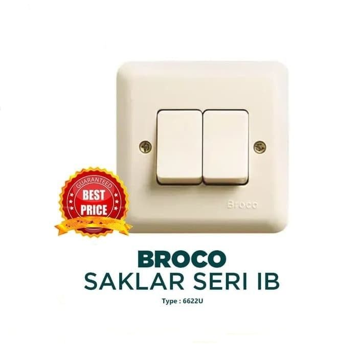 Broco Ib Saklar Seri Cream U New Gee Double Switch Inbow Tanam