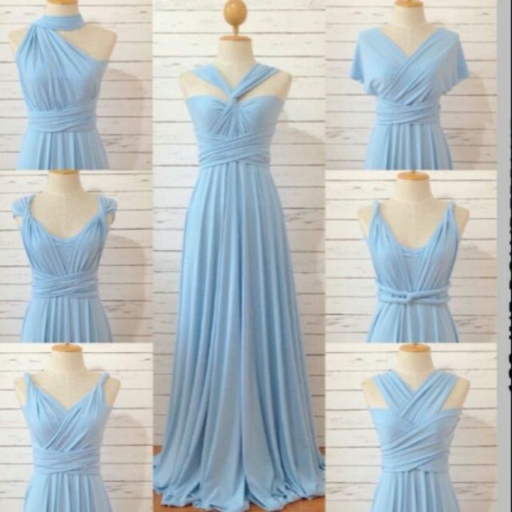 Powder Blue Infinity Dress Floorlength With Attached Tube Lazada Ph