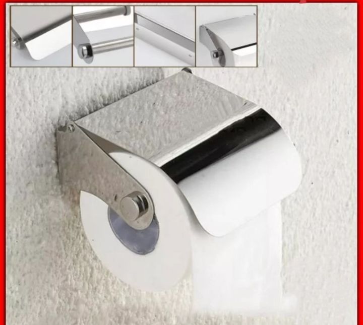 Stainless Steel Bathroom Toilet Paper Holder Roll Tissue Box Wall