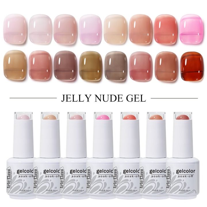 Arte Clavo 44 Colors Jelly Transparent Gel Nail Nude Pink Polish Skin